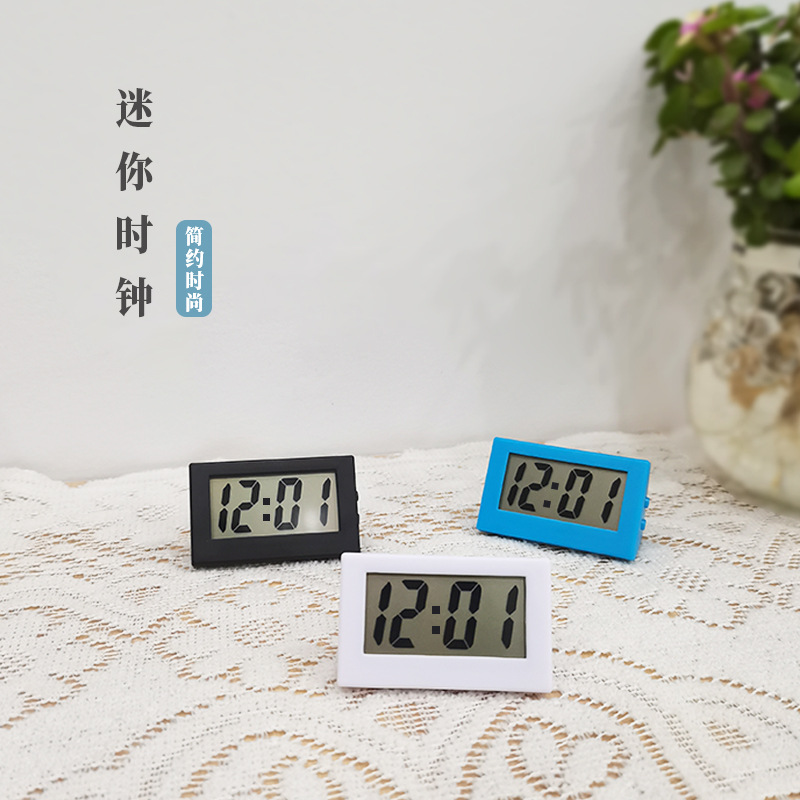 Japanese Simple Desktop Clock Home Mini Triangle DIY Creative Digital Desktop Clock Student Exam Mute