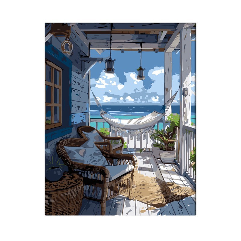 Factory wholesale diy digital oil painting cure flower cartoon landscape graffiti hand filled children's decorative hanging painting