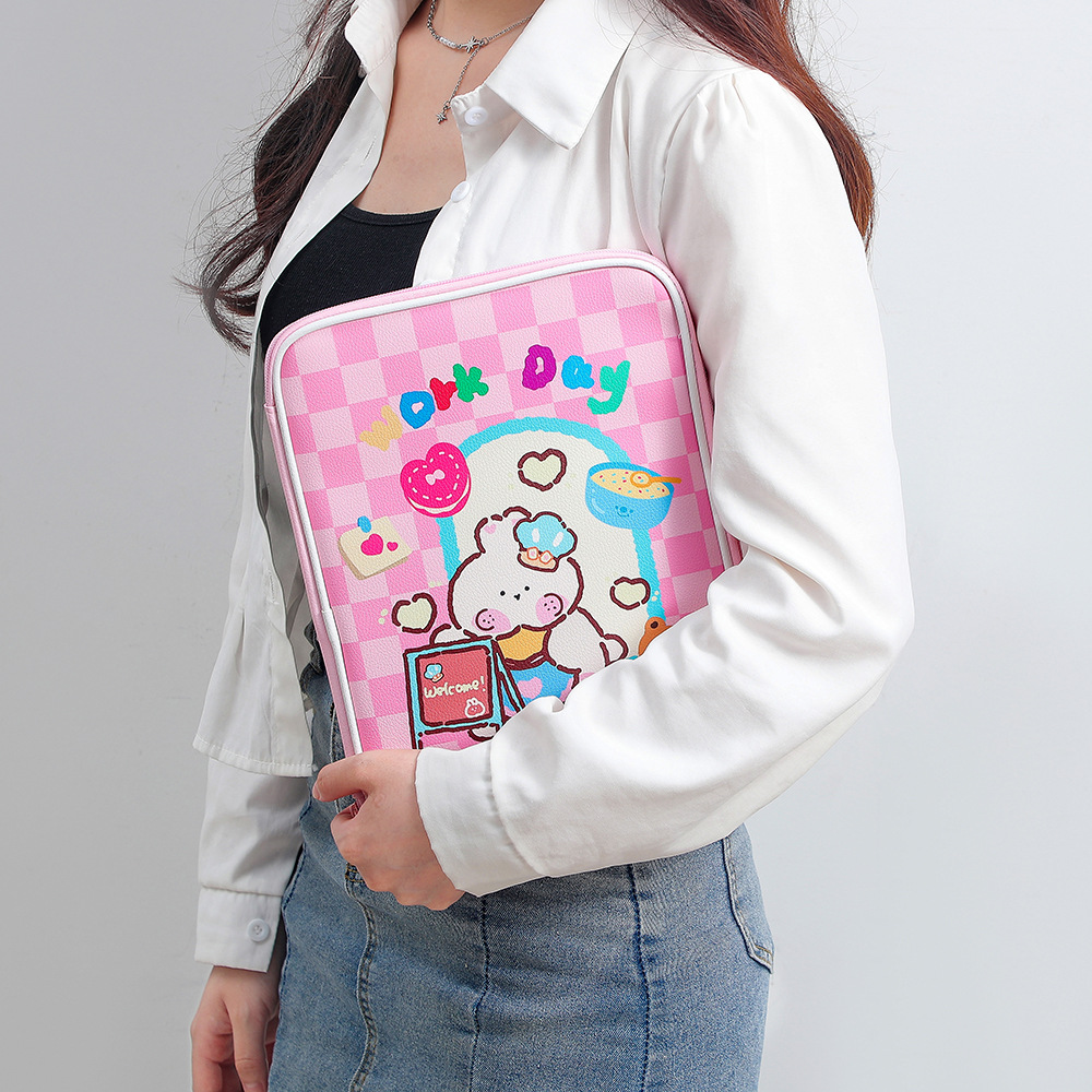 2022 New Cartoon PU Tablet Storage Bag Cute Rabbit ipad Sleeve Girl 11 Inch Tablet Protective Cover