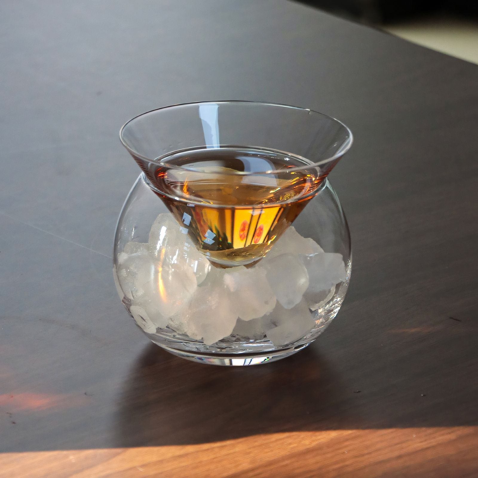 Japanese-style double-layer sake icer separated water-proof ice wine jug bar blending cocktail cup cooler bubble curling