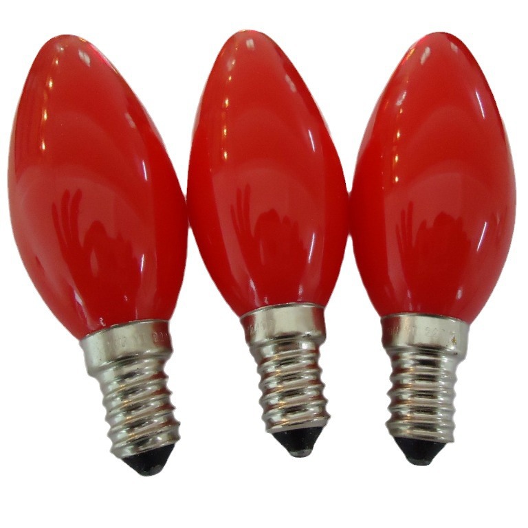 Youyi C35E14S baked red glass candle-shaped bulb Buddha bulb candle bulb God light bulb 1