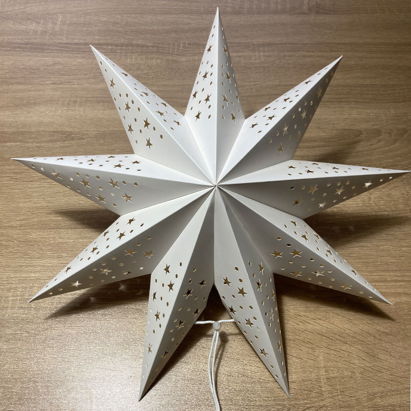 Christmas decorations three-dimensional five-pointed star seven-pointed star laser ceiling window display chandelier lampshade pendant