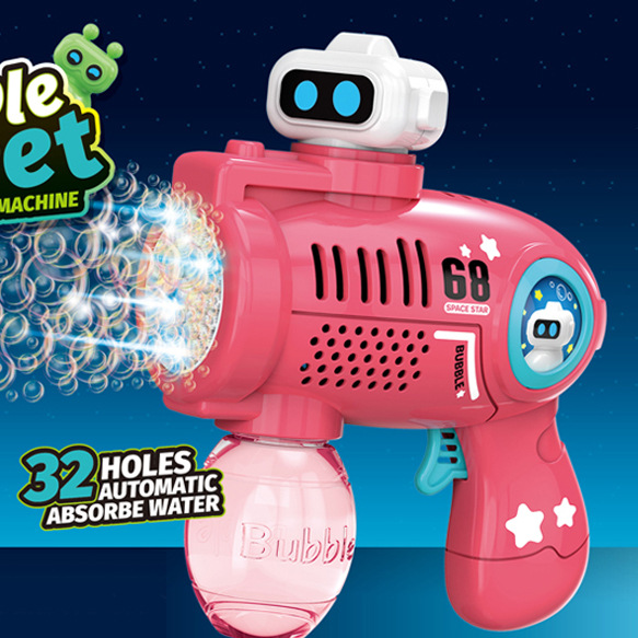Trending 69-Hole Gatling Rocket Launcher Electric Bubble Gun Children's Handheld Large Bubble Machine Toy for Stalls