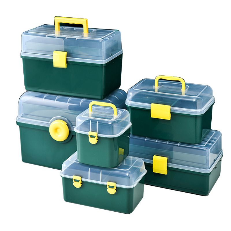 Portable Plastic Multi-Layer Medicine Box Portable Folding Storage Box Extra Large Toy Box Storage Box Household Medicine Box