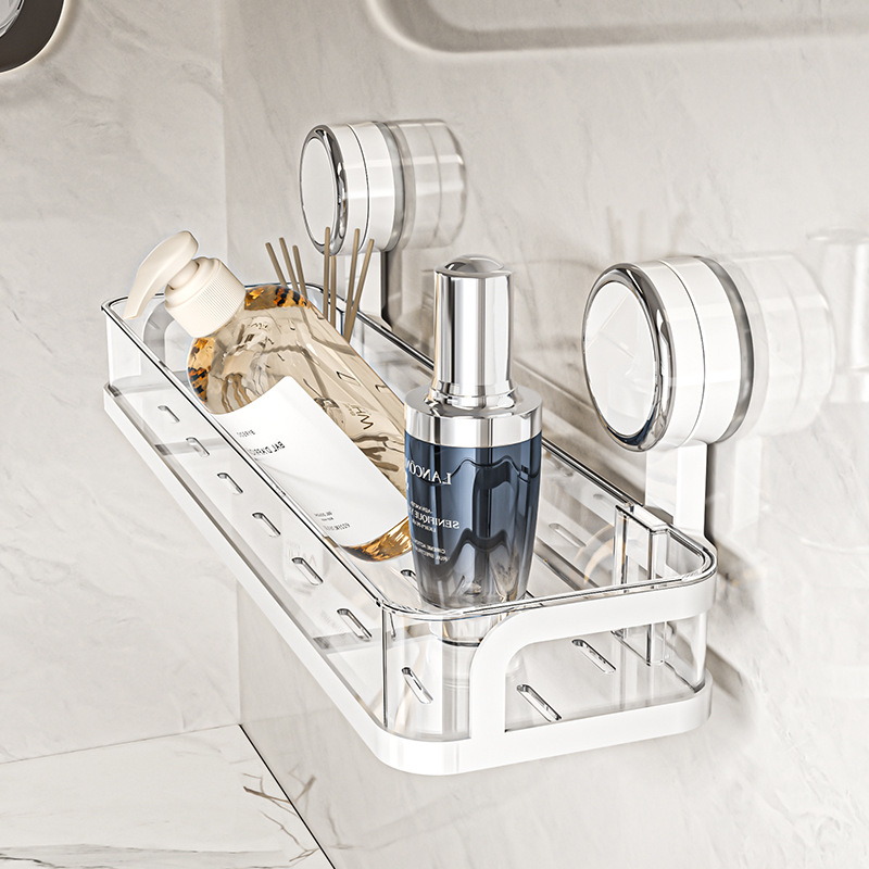 Держатель для хранения на присосках для ванной, без сверления, для косметики и средств ухода