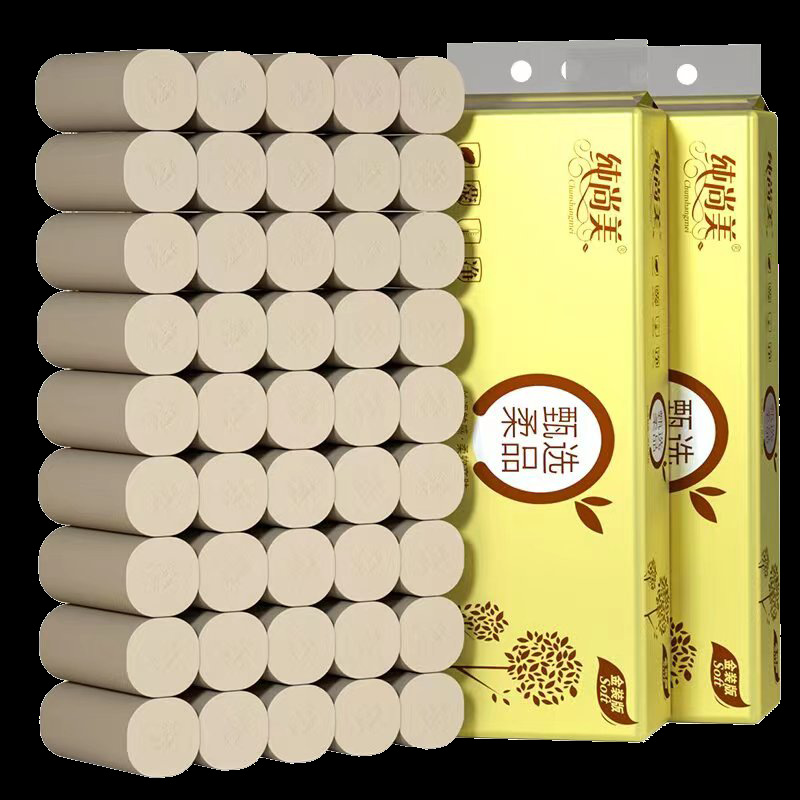 Pure Shangmei 32 rolls household tissue toilet paper bamboo pulp roll paper four-layer thickened toilet paper delivery factory direct sales