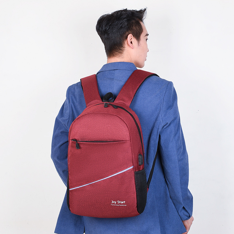 Cross-Border New Trendy Backpack for Men and Women with USB Charging Port, Casual Computer Bag Three-Piece Set for Business Commuting