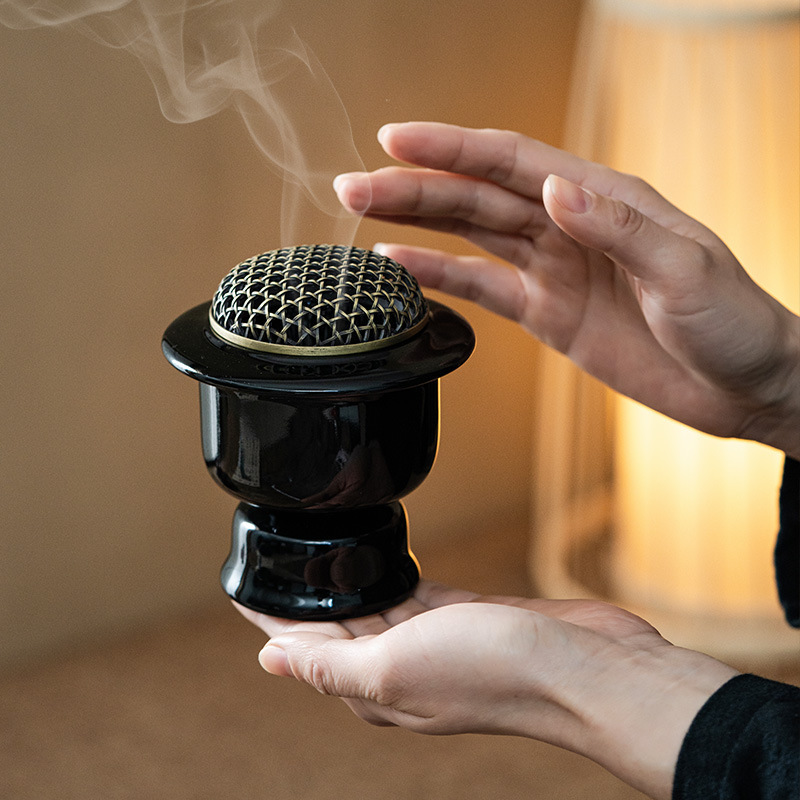 Electronic Aromatherapy Stove Wood Block Aromatherapy High Temperature Dry Burning Timed Ceramic Incense Burner Aromatherapy Carbonized Spice Sandalwood Block