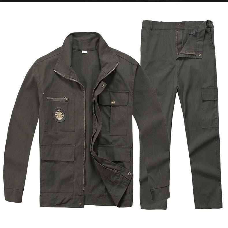 Workwear Suit for Men and Women, Cotton Imitation Ironing Wear-Resistant Labor Protection Clothing, Construction Site Welding Clothing, Cotton Workwear