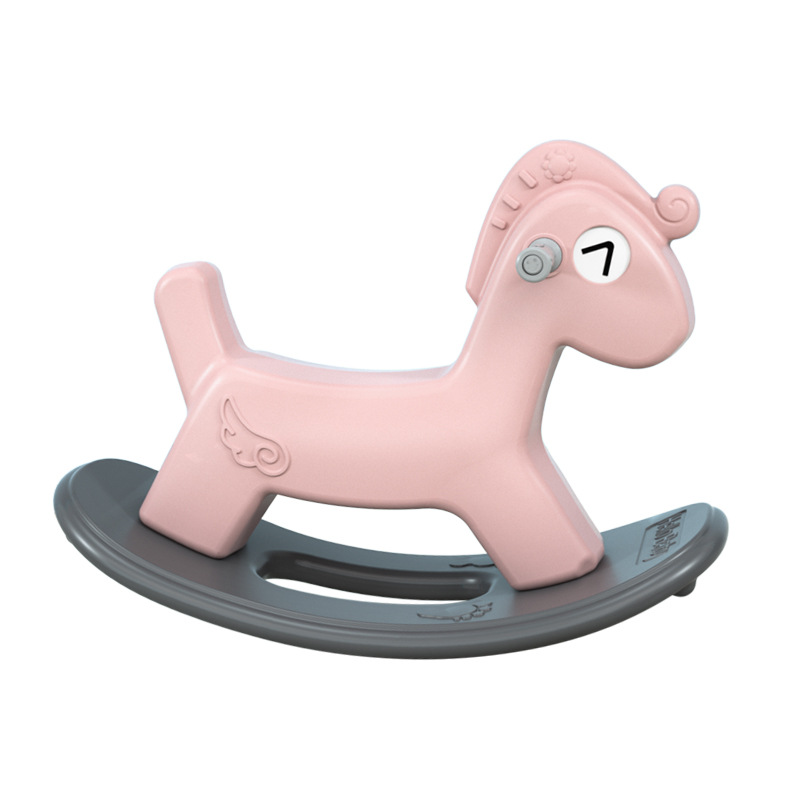 Naughty Horse Plastic Trojan Baby Game Rocking Horse Casual Two-In-One Rocking Car Children's Indoor Play Toy