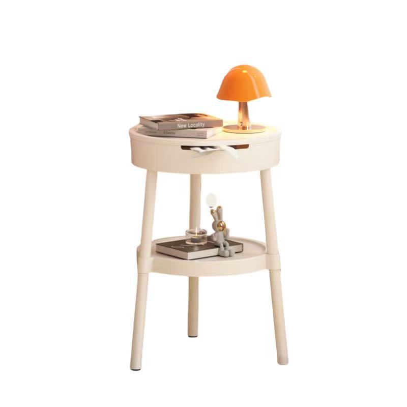 Sofa Side Table Movable Bedroom Bedside Table Cream Style Coffee Table Small Table Simple Modern Bedside Table Storage Rack