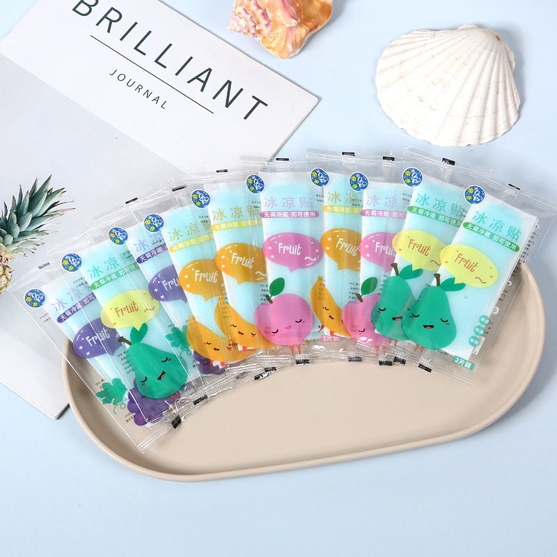 Fruit flavor ice cooling stickers summer student physical cooling ice stickers cartoon refreshing cool stickers manufacturer mobile phone cooling stickers