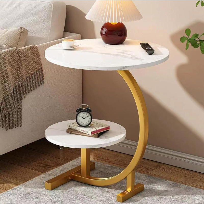 Modern Simple Small Side Table Cross-Border Wholesale Living Room Mobile Small Coffee Table Home Double-Layer Small Tea Table Bedside Small Side Cabinet