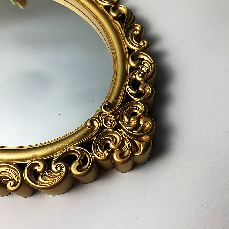 Factory direct supply new products listed background porch decorative mirror cosmetics shooting props plastic spray gold Amazon