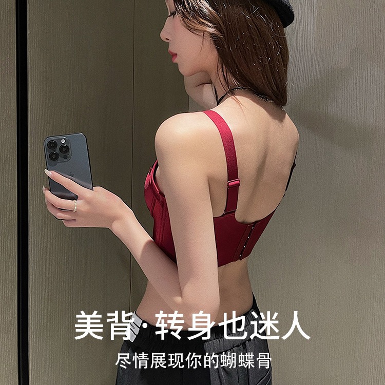 The Year of the Life of the Bride Red Underwear Women Gather Small Chest Large Bra No Steel Rings on the Collection of Para Milk to Prevent Sagging