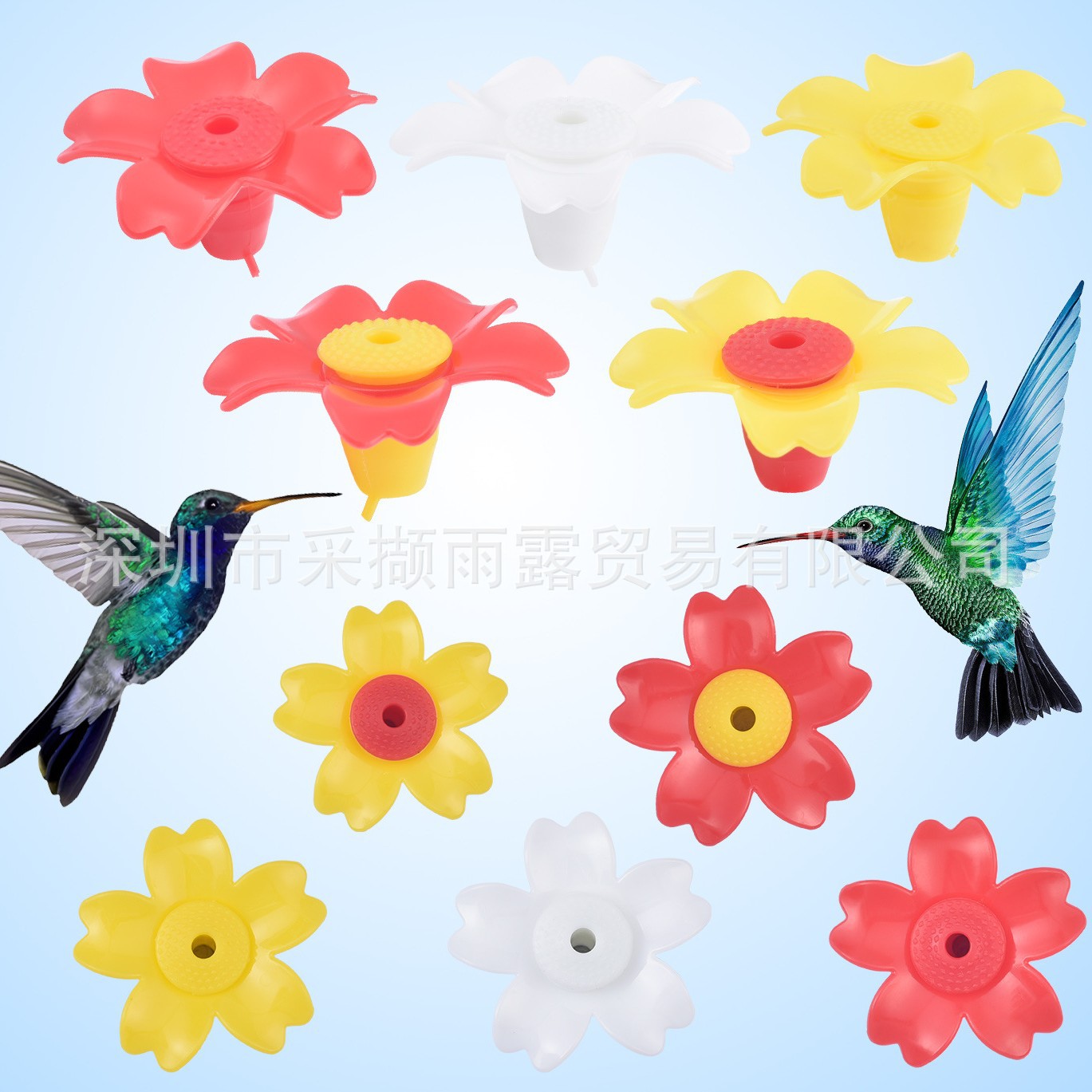 Новый большой поильник для колибри, цветочный поильник, сменные многоцветные цветы