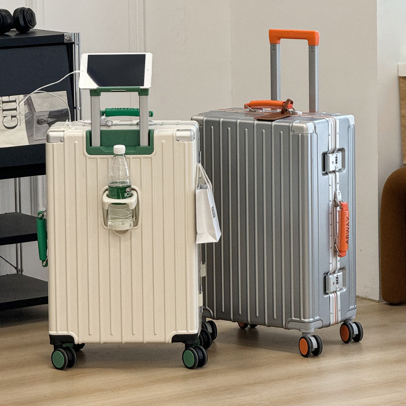 Trolley Case, New Large-Capacity and Durable Suitcase, High-End Aluminum Frame Case, Unisex Universal Wheel Boarding Password Box