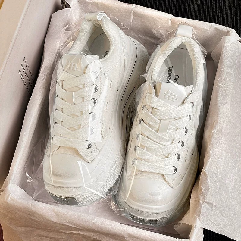 Star SHOOT BRAND2025 plum blossom ensemble series wear-resistant thick-soled canvas shoes men's and women's small dirty shoes