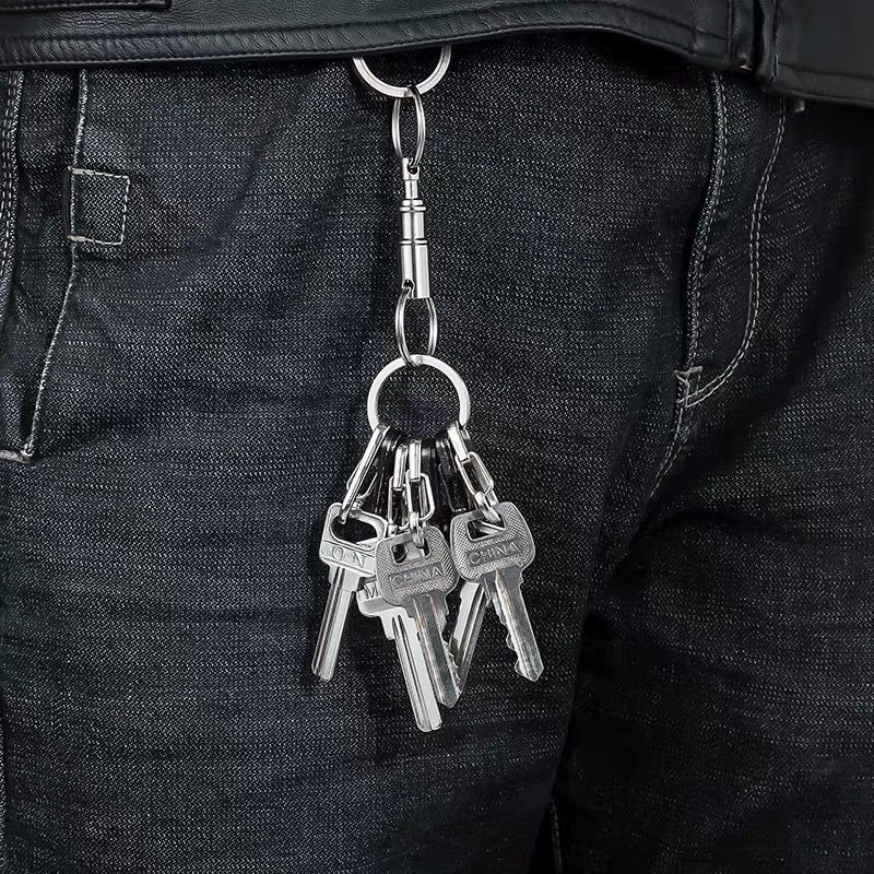 EDC quick disassembly key ring separation detachable double ring key chain hanging buckle child and mother key ring