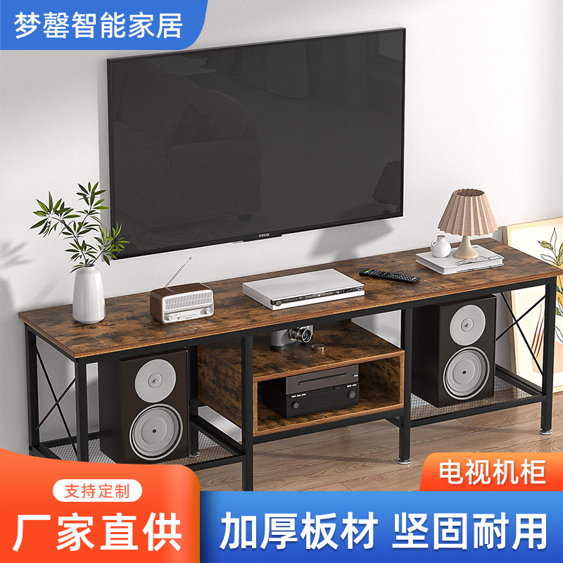 Телевизионный шкаф в американском стиле, деревенский, простой, для гостиной, стойка, открытая, из углеродной стали, полка для хранения, столик для показа