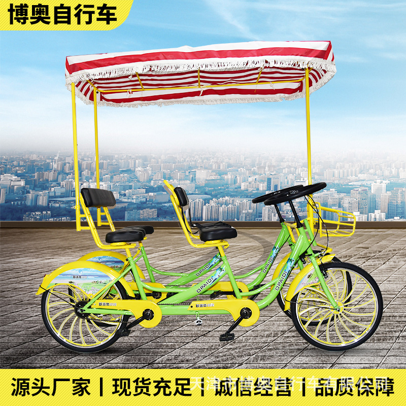 24-дюймовый четырехместный велосипед с четырьмя колесами для семейного использования, родительский караван, специально для живописных мест