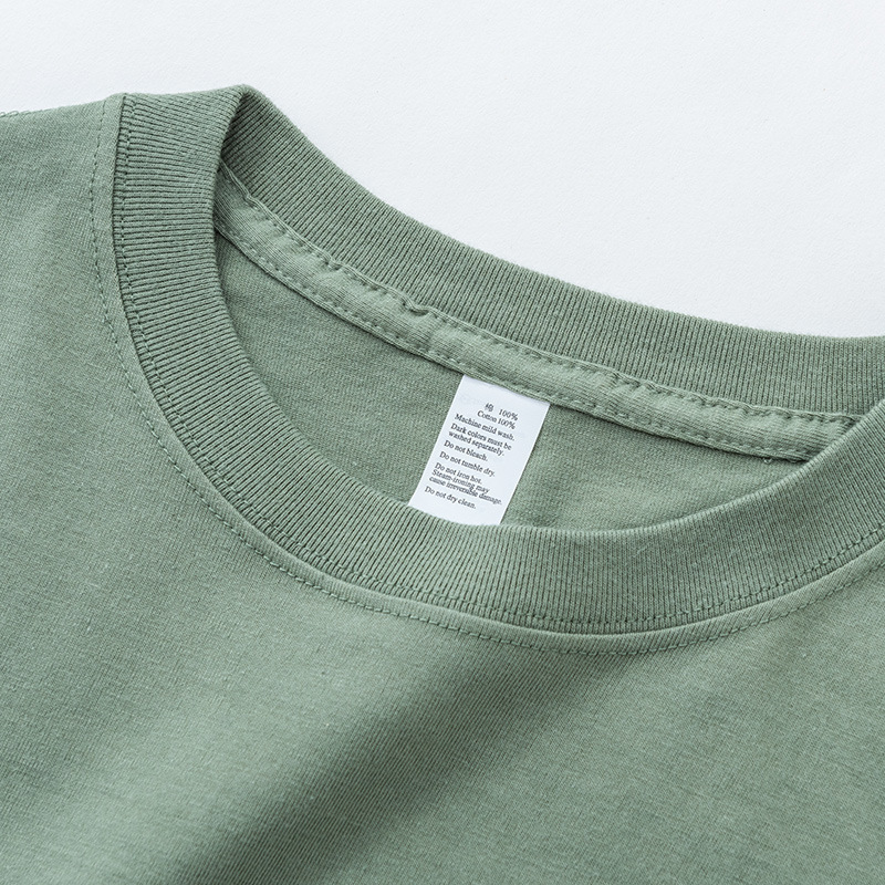 Spring and Autumn New Product 250g Heavyweight Pure Cotton Loose Straight Mouth Long-Sleeved Round Neck T-Shirt Men's Pure Color Bottoming Shirt Printed Picture