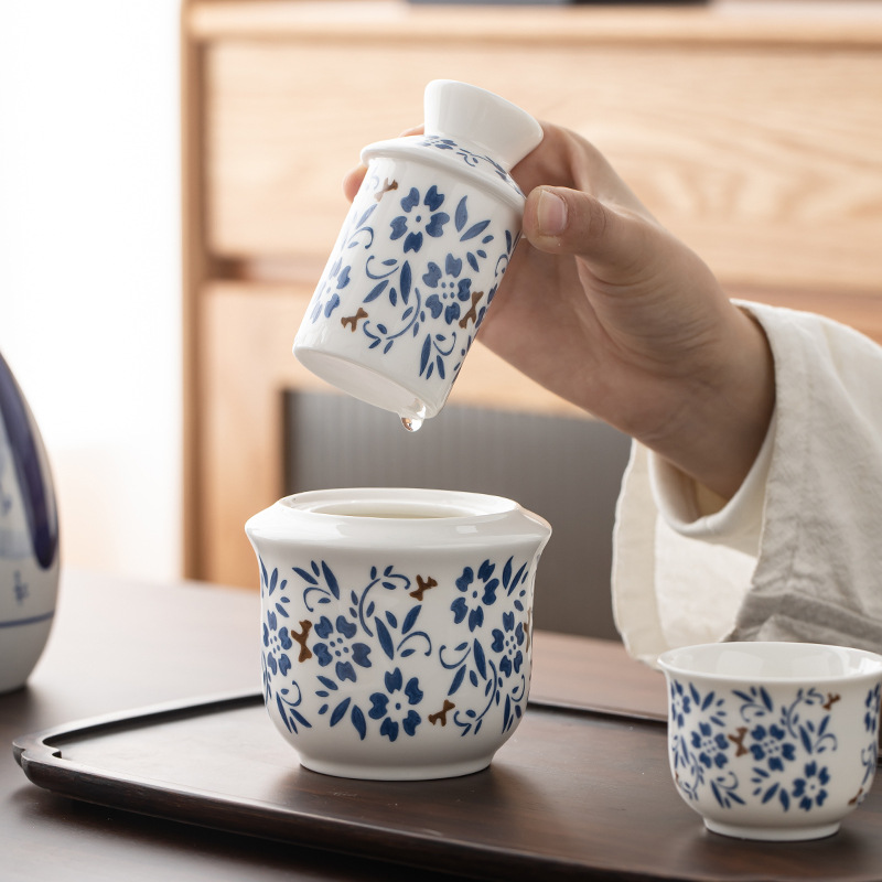 Ceramic Warmer Warmer Wine Warmer suit Rice Wine Sake Wine Glass Household Two-two Wine Utensils Portable suit