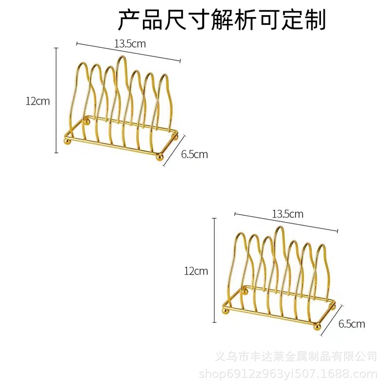 Source manufacturers produce metal products creative stainless steel teacup Cup storage rack golden plate storage rack