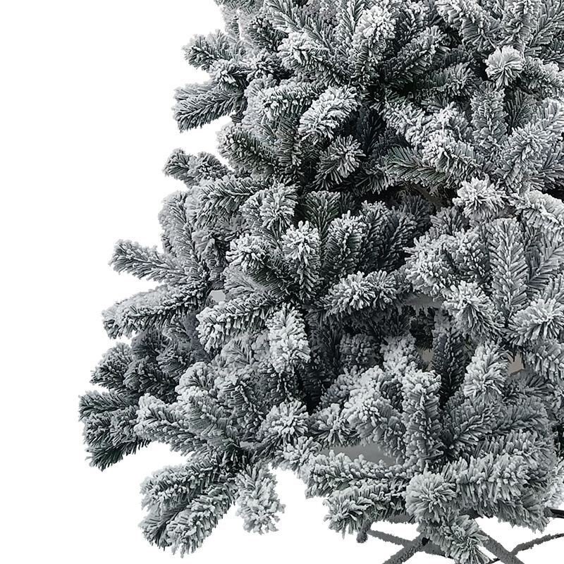 Cross-border 2.1 m flocking Christmas tree PVC encryption plus snow spray White simulation falling snow floor flocking Christmas tree in stock