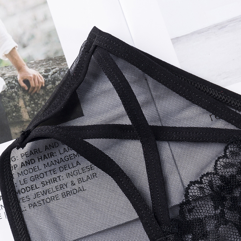 2020 New Sexy Lace Panties Women's Hollow Bow Mesh Tempting Sexy Low Waist Briefs Wholesale