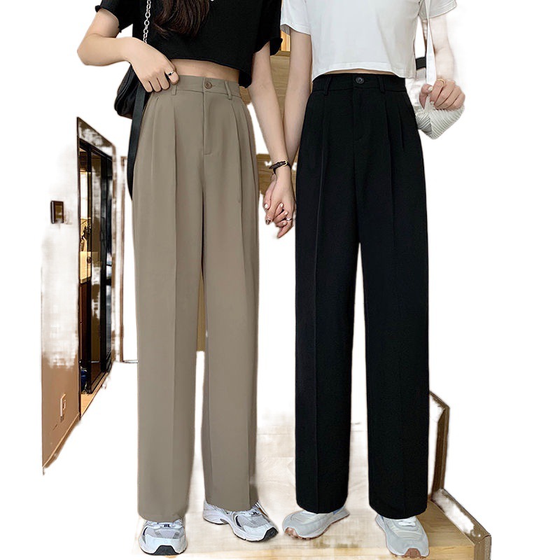 Wide-leg pants women's high waist drape spring and autumn 2024 new summer straight casual suit pants