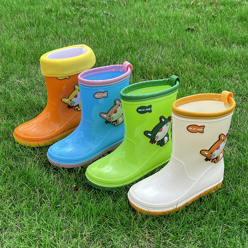 Ai Yaoyu Children's Rain Boots Non-slip Environmental Protection Students Waterproof Shoes Children's Boys and Girls Middle and Big Children's Cartoon Rain Boots Warm
