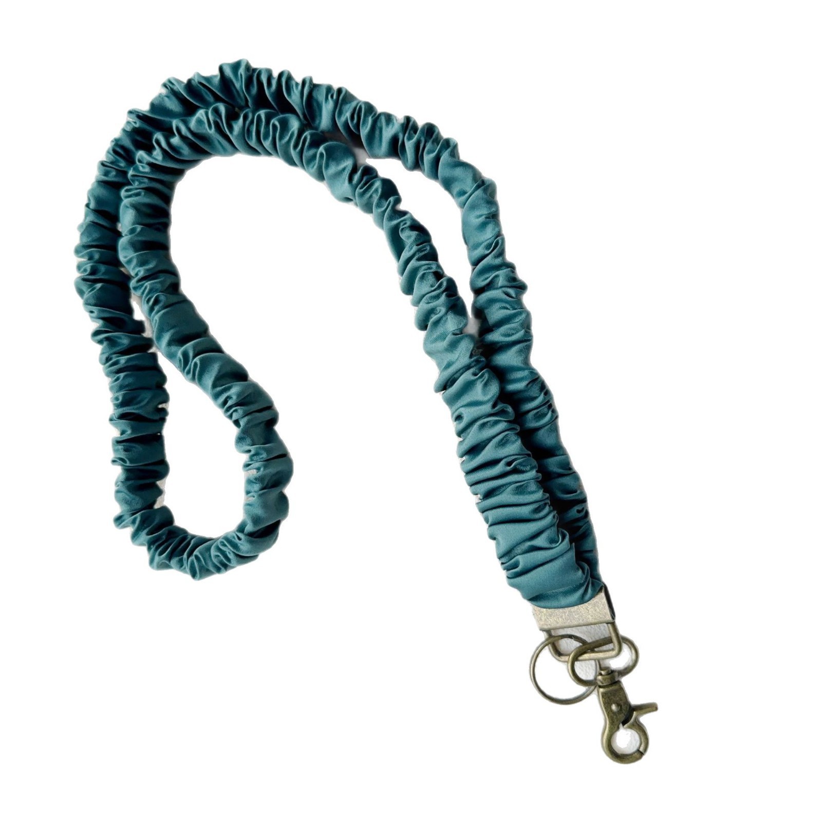 Mobile Phone Lanyard Long Neck Hanging Handmade Firm Large Intestine Pleated Fabric Mobile Phone Chain Metal Buckle Elastic Decorative Chain