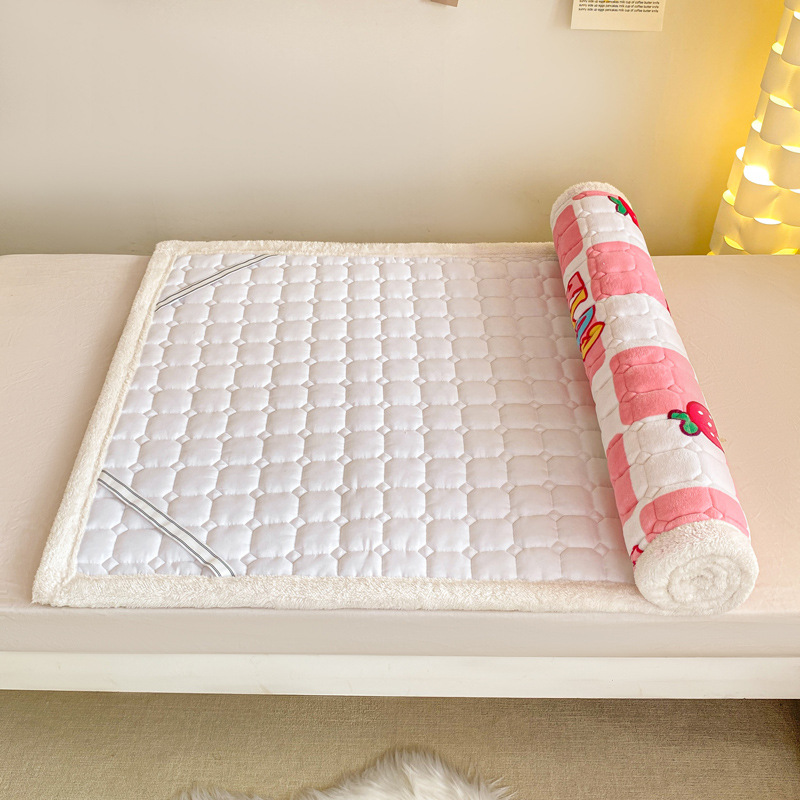 Class A Milk Velvet Mattress Warm Cotton Cushion Student Dormitory Single Lamb Velvet Mattress Machine Washable Bed Pad