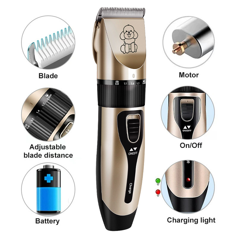 Cross-Border pet electric clippers dog shaving device Cat teddy dog hair electric Barber professional hair pushing artifact Clippers