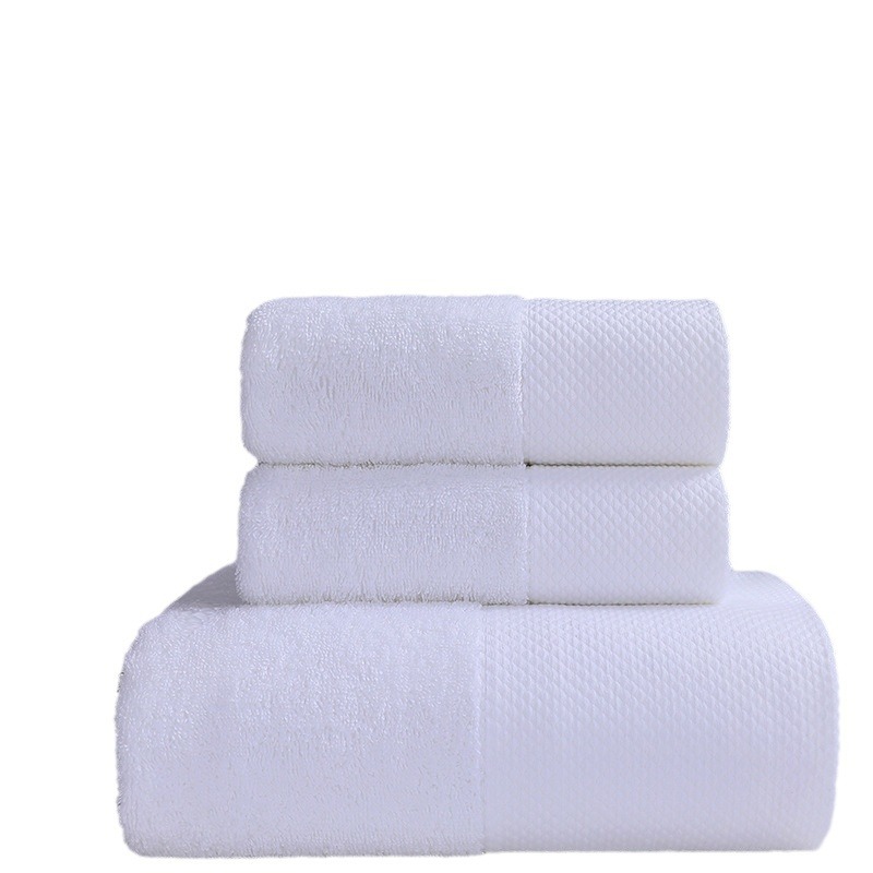 Hotel Towels, Five-Star Hotel Wholesale Cotton Towels, Hotel White Thickened Bath Absorbent Towels, Embroidered Logo