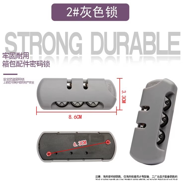 Suitcase Password Lock Universal Pc Zipper Box Abs Box Password Lock Trolley Case Accessories Replaceable Silver Lock