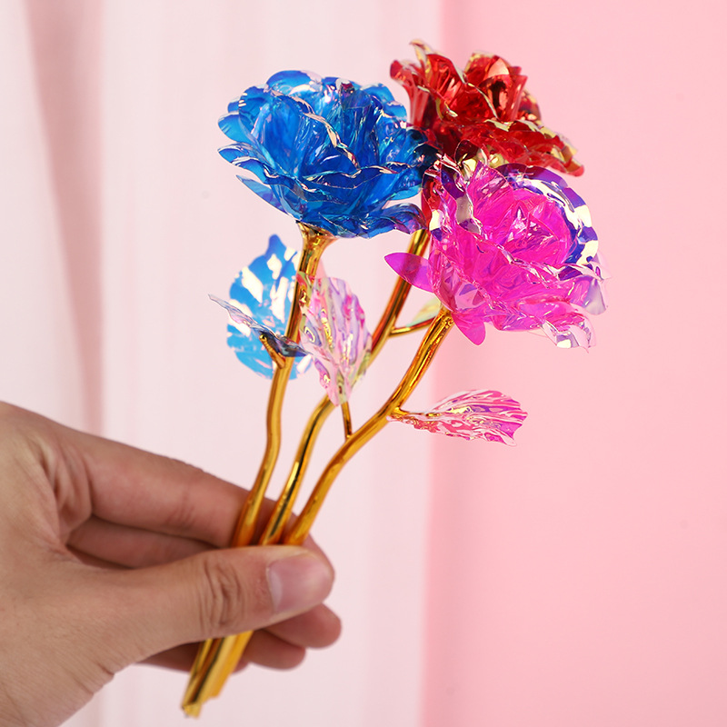 18cm Small Gold Foil Flower Mother's Day Gift for Mom, Gold Rose Flower Creative Holiday Gift