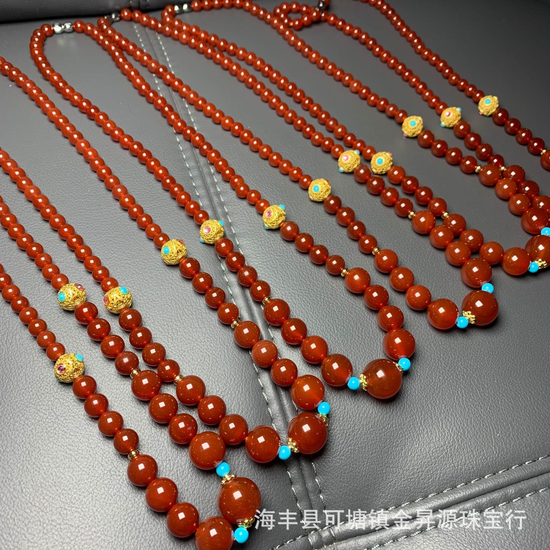 New Chinese Natural Red Agate Necklace Women's Birthday Year Chalcedony Agate Multi-circle Clavicle Chain Retro Wholesale Live