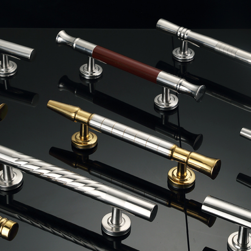 Factory direct stainless steel wooden door handle open iron door handle door Double open old-fashioned handle can be set thick