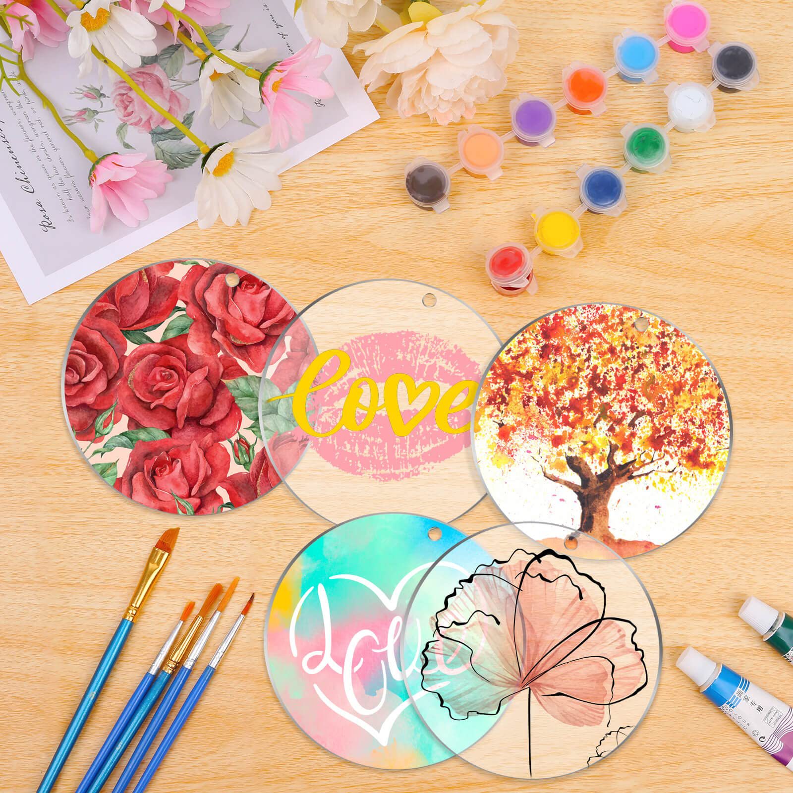 Blank Acrylic Disc Laser Cutting Acrylic Base Plastic Transparent Disc Round Keychain