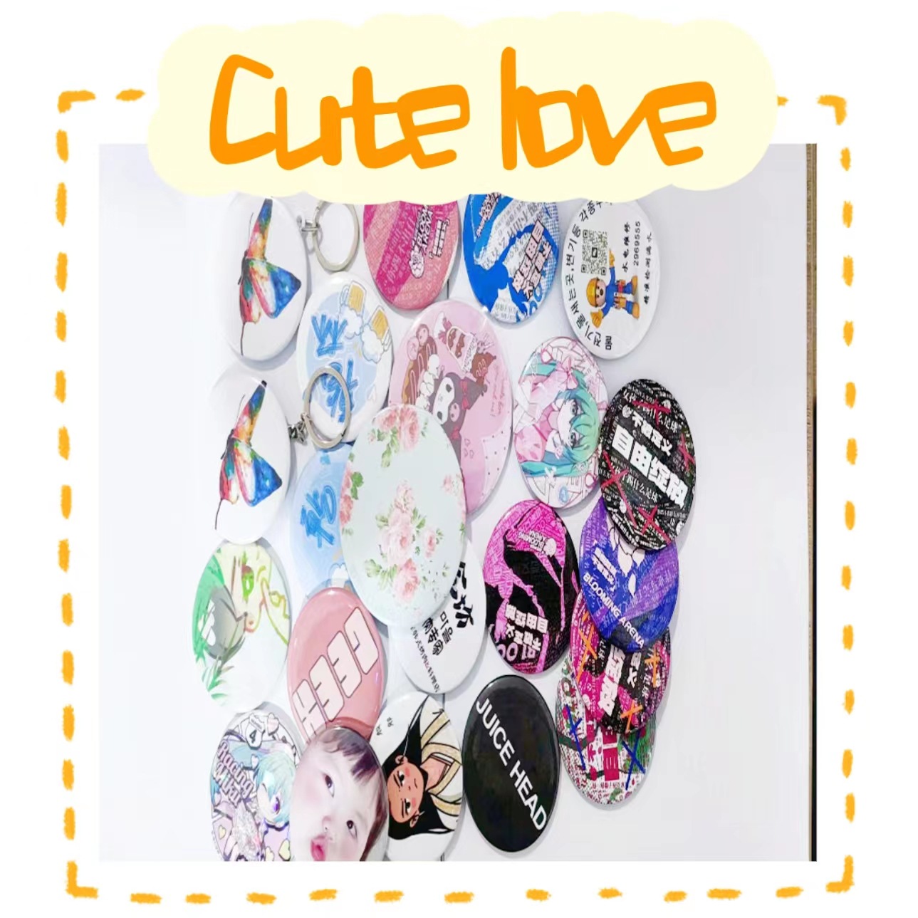 25MM-75mm personalized badge DIY blank badge tinplate badge school badge Class badge production design