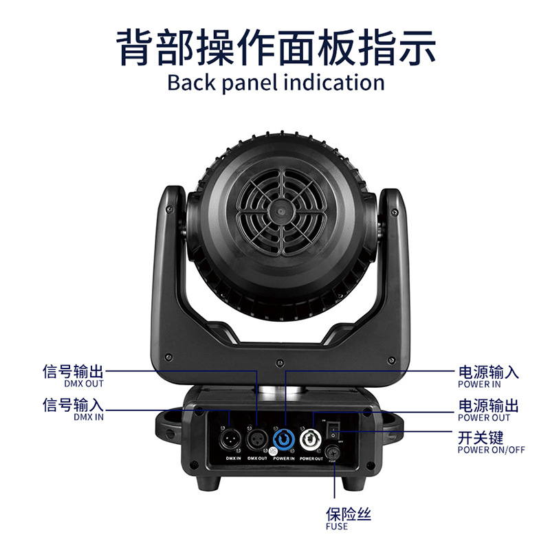 4In1Led19 Stained Moving Head Light Cross-Border Factory Bar Pattern Spotlight Wedding Performance Rotating Stage Light