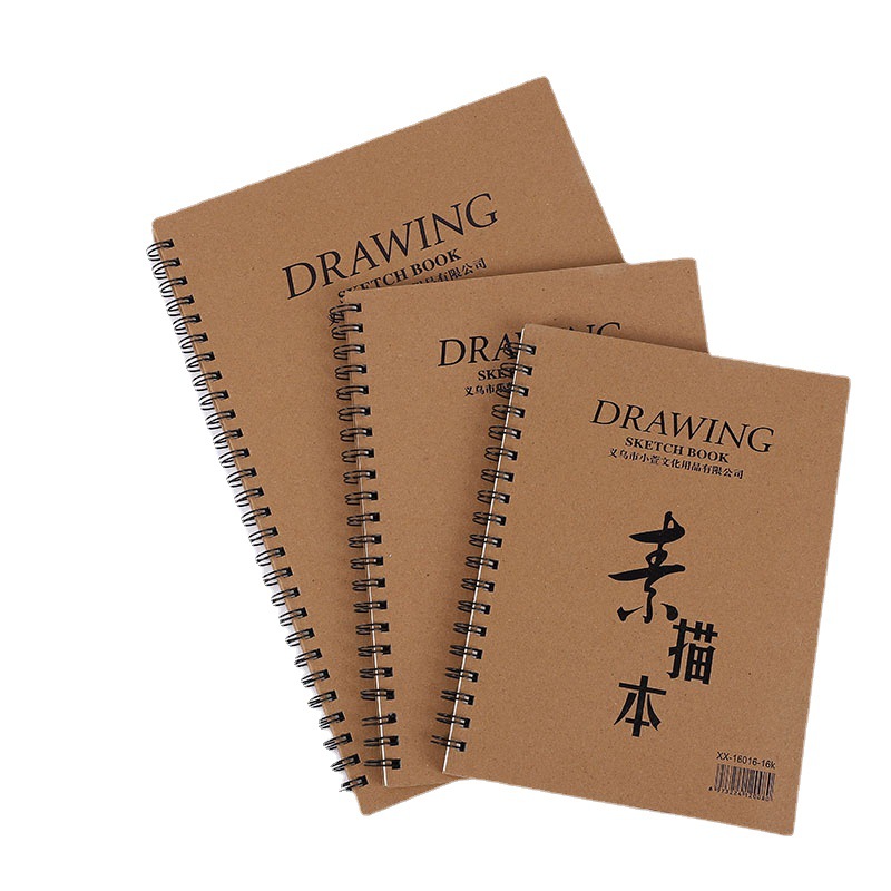 Sketchbook for Art Students 8-Open Rollover Coil Book A4 Hard Shell Ultra-Thick Sketchbook Sketchbook Wholesale