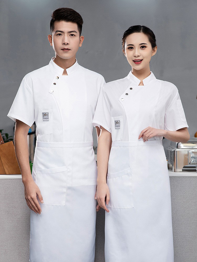 Рабочая одежда шеф-повара для мужчин, короткий рукав, летняя униформа для гостиничного обслуживания, выпечки, кухни, западного ресторана, легкая, дышащая