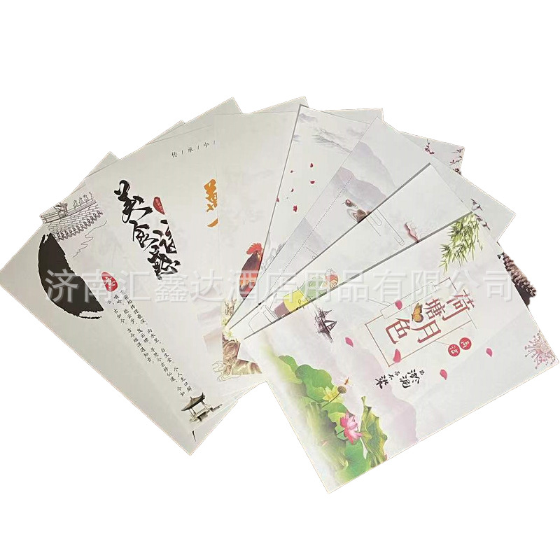 Artistic Conception Cuisine Pad Paper for Hotel Creative Ornamental Decorative Flowers and Grass Catering Cold Cuisine Calligraphy Art Kraft Paper Cuisine Pad Paper