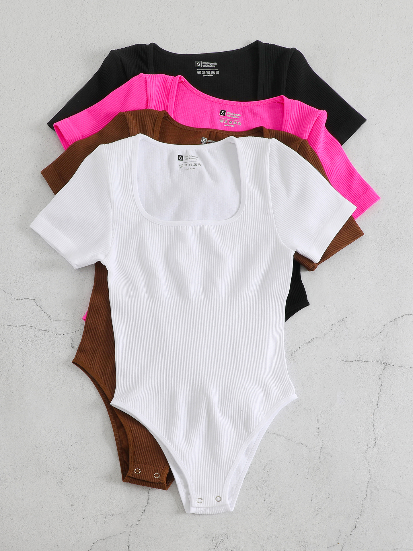 Yoga Short-sleeved Large Square Collar Briefs Jumpsuit Sportswear Tight Waist Tight Hip Repair Body Dress Cross-border Factory Specialized