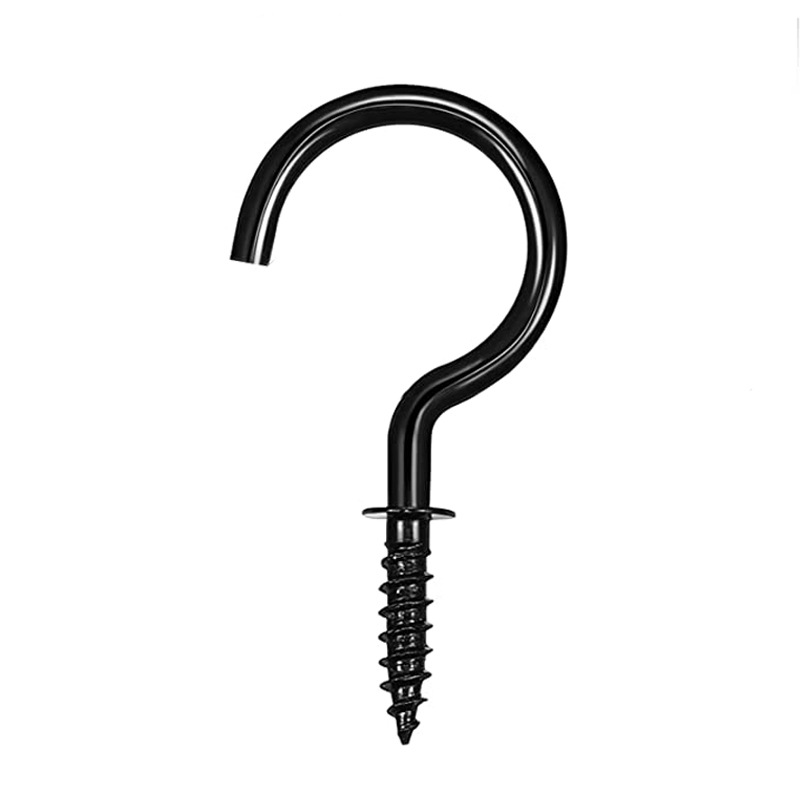 Cup hook self-tapping screw opening sheep's eye 9-character question mark hook kitchen pendant cup hook decorative hook with pad question mark hook