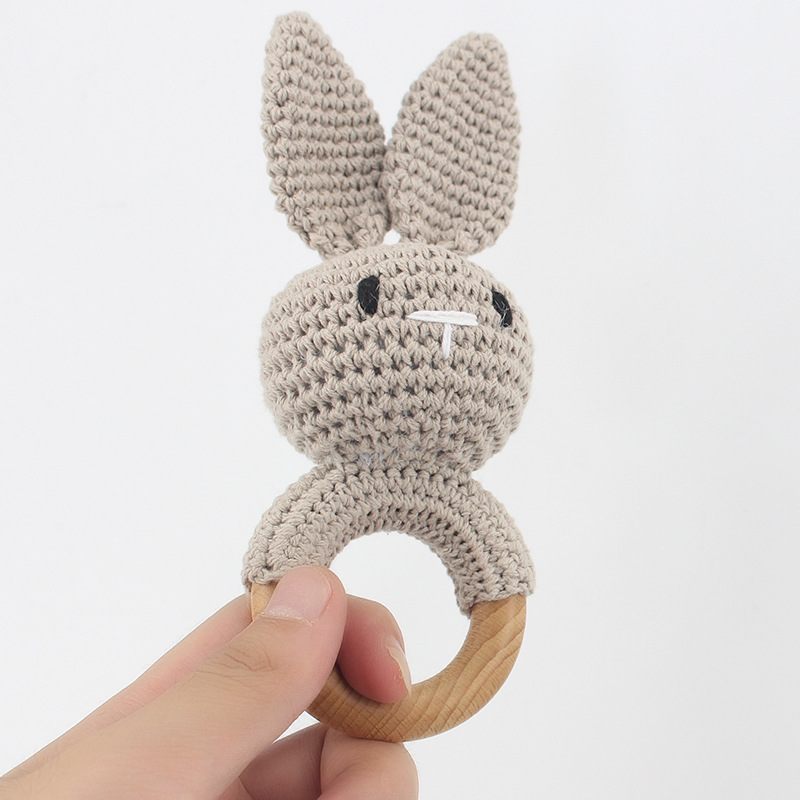 Amazon's New Baby Crochet Animal Rattle Knitted Cartoon Doll Baby Soothing and Chewable Toy