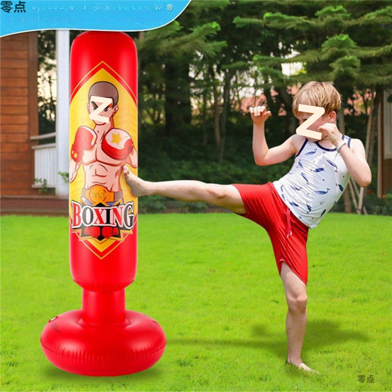 Children's Boxing Column Toy Inflatable Tumbler Vertical Boxing Sandbag Home Fitness Sandbag Taekwondo Trainer